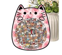 Puzzle en Bois en Forme De Chat,Jouet D'Interaction Parent-Enfant Et D'Éducation Précoce,Puzzles d'animaux en Bois pour Adultes - Idéal pour Les Hommes Les Les Fils Les Filles Et Les Adolescents