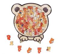 Puzzle en bois en forme de chat pour adultes, 108 pièces, puzzle en bois en forme d'animal de couleur M, encadré par d'adorables chats, casse-tête créatif, cadeaux pour les amateurs de chats