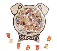 Puzzle en bois en forme de chat pour adultes, 108 pièces, puzzle en bois en forme d'animal de couleur M, encadré par d'adorables chats, casse-tête créatif, cadeaux pour les amateurs de chats