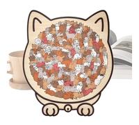 Puzzle en bois en forme de chat - Puzzle animal de 135 pièces pour adultes et , design de sculpture pour la décoration de la maison, entraînement cérébral, développement de la motricité
