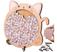 Puzzle en bois en forme de chat, puzzle en bois en forme de chat coloré, pièces détaillées sur le thème des chats, puzzle en bois en forme d'animal unique, cadeau créatif pour les amateurs de chats et
