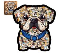 Puzzle en Bois en Forme de Chien, pour Les Amateurs de Cens, avec 160 Pièces, Jouet Amusant, Stimulant Et Précis pour Enfants, Maison, Famille, Amis, Activité Récréative en Option 1 Upgraded Edition