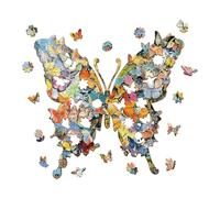 Puzzle en bois en forme de papillon - Puzzle coloré de 162 pièces pour adultes, jouet de sport de réflexion compliqué, puzzle en bois de haute qualité, puzzles passe-temps difficiles pour les fêtes