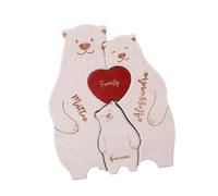 ＡＷＨＡＯ Puzzle En Bois En Forme D'ours pour Les Cadeaux et Les Décorations de Table, 3 ours