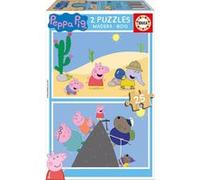 Puzzle En Bois Enfant Peppa Le Cochon / Peppa Pig - 2 X 25 Pieces - Educa
