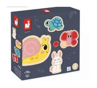 Puzzle en Bois Évolutif Jardin : 4 Animaux Amusants pour Enfants