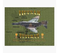 Puzzle en bois F-4 Phantom, vétéran du Vietnam de l'USAF 300 pièces 38x26 cm jouet décoration mu