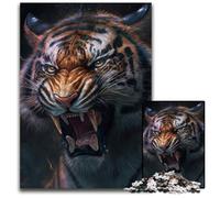 Puzzle en Bois Fantasy Tiger 1000 pièces pour Adultes, décoration d'intérieur, Jeu de réflexion pour Adolescents et interactions familiales, 50x75cm/19,68x29,52 Pouces