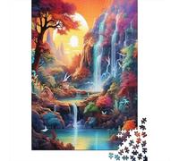 Puzzle en Bois Fantasy Wonderland (Pays des Merveilles) Puzzles Classiques Jouets Défi Puzzle De Qualité Supérieure 1000 Pièces Décoration Murale Filles Ou Garçons (75x50cm)