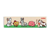 Puzzle en bois Ferme - DJECO - Animaux - 12 mois - poignées en plastique
