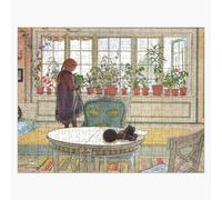 Puzzle en bois Fleurs sur le rebord de la fenêtre par Carl Larsson 1894 300 pièces 38x26 cm jouet décoration mur