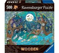 Puzzle en bois Forêt Fantastique 500 pièces robustes et naturelles dont 40 fantaisies en bois, qualité premium - Pour enfants