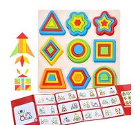 Puzzle en Bois Formes | Puzzle Tri Formes en Bois | Jeux Blocs Activités Apprentissage Développement | Éducation Maternelle Garçons Filles Bébé