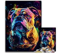 Puzzle en Bois Galaxy Bulldog 1000 pièces pour Adultes, activité familiale Amusante, défi cérébral, pour Les Adolescents 50x75cm/19,68x29,52 Pouces