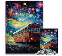 Puzzle en Bois Galaxy Bus 1000 pièces pour Adultes, Casse-tête Stimulant pour Adolescents, soirée de Jeux en Famille Amusante 50x75cm / 19,68x29,52 Pouces