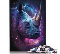Puzzle en Bois Galaxy Rhinocéros 500 pièces, Jeu éducatif Familial pour Adultes, Cadeaux de Noël et d'anniversaire, 500 pièces (52 x 38 cm)