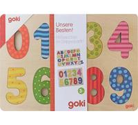 Puzzle en bois GOKI en coffret double alphabet et chiffres