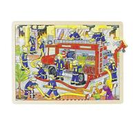 Puzzle en bois - GOKI - GK-57527 - 48 pièces - Thème pompiers - 30 x 40 cm