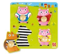 Goula Puzzle enfant en bois Three Little Pigs - 4 pièces 22x22 cm 1-2 ans