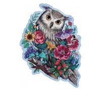 Puzzle en Bois Hibou Floral - 150 Pièces de Haute Qualité