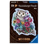 Puzzle en bois Hibou Floral 150 pièces robustes et naturelles dont 15 figurines en bois (fantaisies), dès 10 ans, 17511, Ravensburger