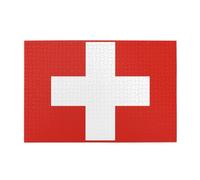 Puzzle en bois horizontal drapeau suisse 1000 pièces pour se détendre et améliorer les compétences et la concentration