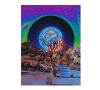 Puzzle en Bois Illustré Alien Desert Planet pour Adultes, 500 PCS
