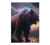 Puzzle en Bois Illustré Thundering Beast The Electric Bear pour Adultes, 300 PCS