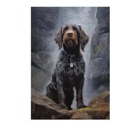 Puzzle en Bois Illustré Wirehaired Pointing Griffo pour Adultes, 300 PCS