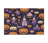 Puzzle en bois imprimé effrayant d'Halloween avec boîte de rangement, puzzle en bois respectueux de l'environnement pour les loisirs à la maison, le soulagement du stress et la décoration, 1 000