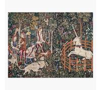 Puzzle en bois Initiation/Chasse Licorne Médiévale Floral de Minuit 300 pièces 38x26 cm jouet décoration mu