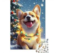 Puzzle en Bois Innovant 1000 Pièces - Corgi | Développez Votre QI Et Détendez-Vous | Art Visuel, Défi Mental Et Décoration Maison