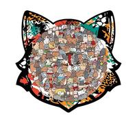 Puzzle en Bois - Jeu de 135 Jouets Chatons - Kit d'activité familiale pour enfants - Tâche de réflexion sur le thème du chat | Fête de Noël, Thanksgiving, Fête de Fête, Cadeau d'école d'hiver, Cadeau