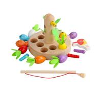 Puzzle en bois - Jeu de pêche - Jouet de pêche à la ferme - Magnétique - Pour enfants - Apprentissage précoce - Prise sensori
