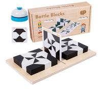 Puzzle en Bois - Jeu De Puzzles De Blocs De Construction | Jouet De Table Logique 3D Et Pensée Spatiale, Un Jeu De Table Interactif Parent-Enfant Contenant 32 Blocs, pour Pâques, Anniversaire, Noël