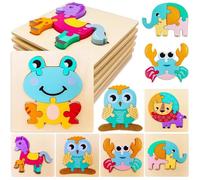 Puzzle en Bois - Jeux Bebe - Jouets Montessori - Encastrements - Educatif - Animaux