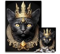 Puzzle en Bois King Cat Golden Art Deco 1000 pièces, idéal pour Les Adolescents et la décoration intérieure, 50x75cm
