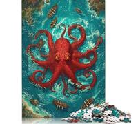 Puzzle en Bois Kraken's Wrath Sea Chaos pour Adultes, 1000 pièces, 75 x 50 cm, Jouet éducatif et Anti-Stress, Cadeau de Noël.