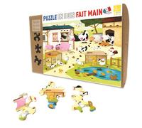Puzzle en Bois découpé à la Main - La Ferme - 12 pièces