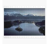 Puzzle en bois Lac de Bled, Slovénie 300 pièces 38x26 cm jouet décoration mur