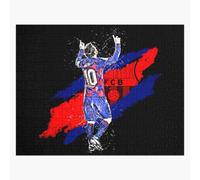 Puzzle en bois Leo Messi, le record historique du FC Barcelone 300 pièces 38x26 cm jouet décoration mura