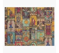 Puzzle En Bois Les Arcanes Majeurs Du Tarot Vintage Patchwork 300 Pièces 38x26 Cm Jouet Décoration Mura
