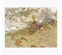 Puzzle en bois Les fées jouent avec les feuilles qui tombent Arthur Rackham 300 pièces 38x26 cm jouet décoration mur