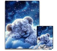 Puzzle en Bois Lion endormi pour Adultes, 1000 pièces, pour s'amuser en Famille, idéal pour décorer Un Bureau 14 Ans et Plus, 50x75cm