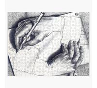 Puzzle en bois M.C. Escher - Dessiner des mains 300 pièces 38x26 cm jouet décoration mura