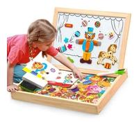 Puzzle En Bois Magnétique Enfant Jouets Baby 100 Pièces Puzzle Jouets Educatif Avec Tableau Noir Réglable Double Face