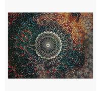 Puzzle en bois Mandala d'or pour méditer 300 pièces 38x26 cm jouet décoration mur