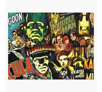 Puzzle En Bois Masque Facial De Films D'horreur Cultes Et De Monstres Universels 300 Pièces 38x26 Cm Jouet Décoration Mura