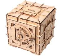 Puzzle en bois mécanique 3D coffre-fort Kit banques d'argent jeu de casse-tête en bois IQ - marron G