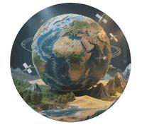Puzzle en bois modèle de terre pour adulte - 195 pièces - Puzzle unique en forme d'animal avec boîte - Jeu familial amusant - Décoration murale - Cadeau pour homme et femme